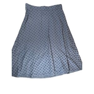 LOFT Eyelet Skirt A-Line Blue Casual Summer‎ Skirt Size 0